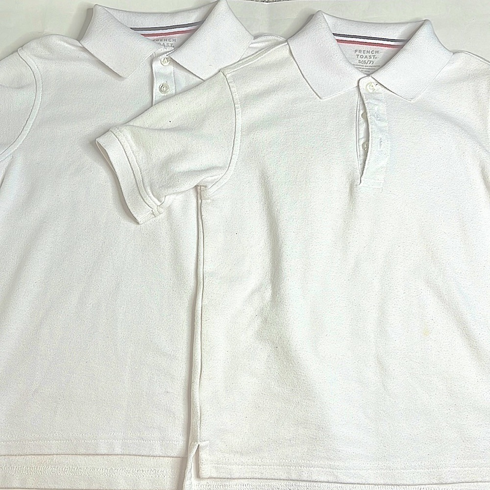 6-7 girls two white polos